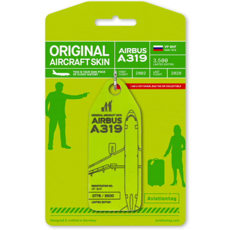 Aviationtag S7 Airlines Airbus A319 grün